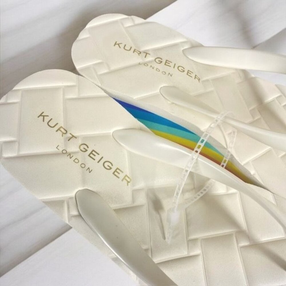 Kurt Geiger London Kensington Wedge Flipflop Rainbow Size 8.5 - Picture 12 of 13
